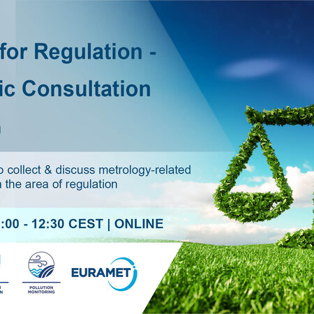 The image shows a poster of Metrology for Regulation event